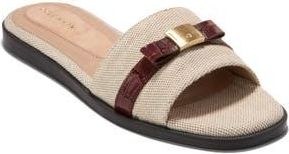 Cole Haan Go-To Emalia Slide Sandal in Natural Canvas/Mahogany Croc at Nordstrom Rack, Size 9.5