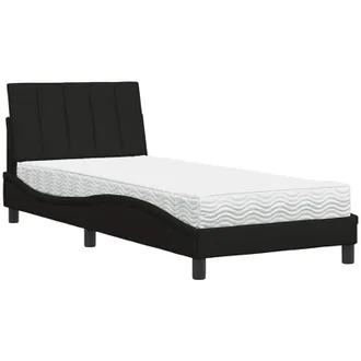vidaXL Cama Con Colch&oacute;n Tela Negro 80x200 Cm Vidaxl