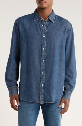 Rag & Bone Finch Featherweight Denim Button-Up Shirt in Knmre at Nordstrom, Size Xx-Large