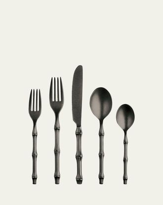 Mepra Bali Black Pewter 5-Piece Flatware Place Setting