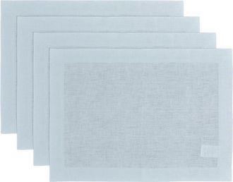 Solino Home Linen Placemats Set of 4, 14 x 19 Inch for Dining Table, Holiday and Everyday Table Decor - Fete in Ice Water at Nordstrom, Size Medium