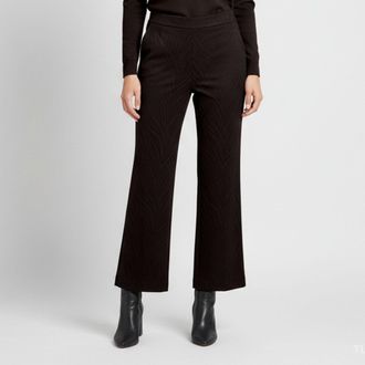 Carolina Herrera Black Jacquard Wide Leg Trousers