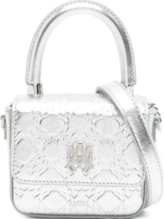 Amiri Borsa mini con manico goffrato - Argento
