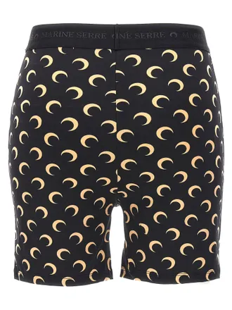 Marine Serre Moon-Printed Stretch Cyclist Shorts - Black