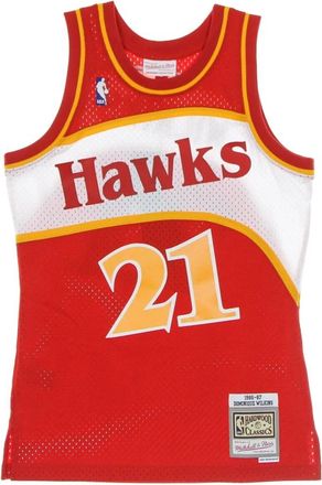 Mitchell & Ness Dominique Wilkins NBA Swingman Jersey - Heren - Fitness - Rood - S - Polyester - Fitness