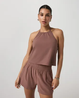 Vuori Clothing Villa Shoreline Halter Top | Sable | XS, Size Extra Small