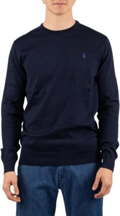 Ralph Lauren Pima Katoen Ronde Hals Trui - Heren - Ronde hals truien - Blauw - XL - Katoen - Truien & Vesten