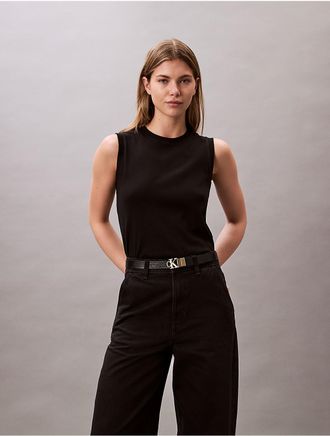 Calvin Klein Womens Liquid Cotton Tank Top - Black - XS