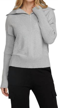 Badgley Mischka 1/2 Zip Sweater In Grey