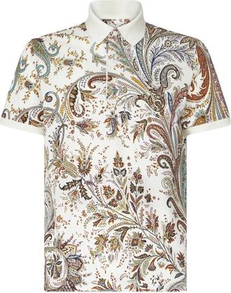 Etro Polo Shirt met Paisleyprint - Heren - Polos - Veelkleurig - M - Katoen - Tops