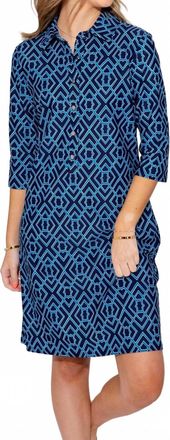 Jude Connally Susanna Dress In Navy/peacock