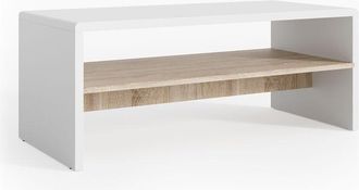 Vicco Mesa De Centro, Blanco/sonoma, 99.6 X 39.8 Cm