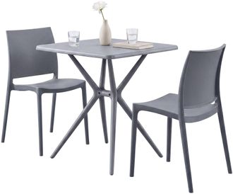 Clp Conjunto De Muebles De Jardin Amino Con 2 Sillas Gris