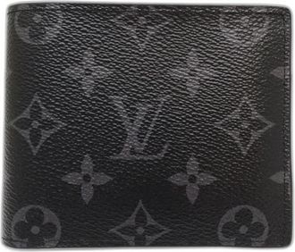 Louis Vuitton Monogram Eclipse Noir Canvas Wallet (Bi-Fold) (Pre-Owned)