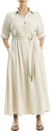 Max Studio Large Roll Sleeve Belted Dress