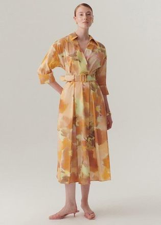 Exquise Brooklyn Midi Dress in Yellow Patterned at Nordstrom, Size Xx-Large