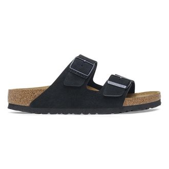 Birkenstock Muiltjes in su&egrave;deleer met dubbele riem Arizona