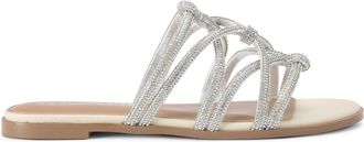 Kurt Geiger Womens Perla Sandals - Silver Fabric - Size UK 5