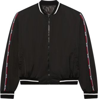 GCDS Logo Tape Nylon Bomber - Heren - Bomber jackets - Zwart - XS - Nylon - Jassen