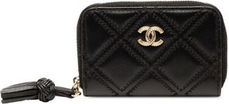 Chanel Black Leather Coin Purse/Coin Case (Pre-Owned)