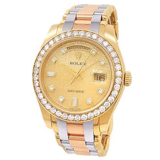 Rolex Pre-owned Rolex Day Date Automatic Chronometer Diamond Champagne Dial Mens Watch 18948 CDPM