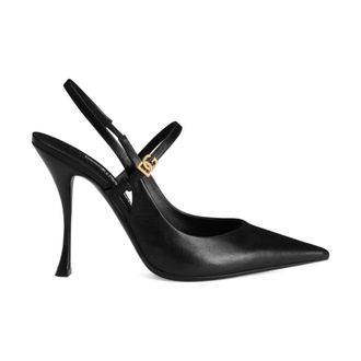 Dolce & Gabbana Leather Slingback Pumps - Dames - Pumps - Zwart - 36 EU - Leer - Schoenen