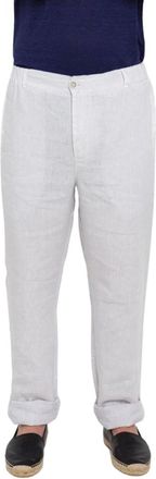 120% Lino Broeken, Heren, Wit, XL, Cropped Broeken