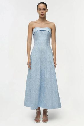 SIMKHAI Valeria Jacquard Midi Dress In Tidepool