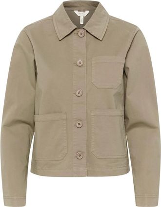 Part Two Desert Taupe Jas met Overhemdkraag - Dames - Zomerjassen - Grijs - 3XL - Katoen - Jassen
