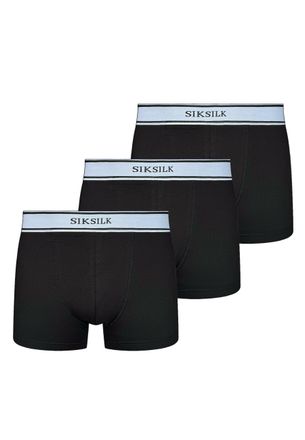 Siksilk Mens Black Pack of 3 Boxer Shorts XXL