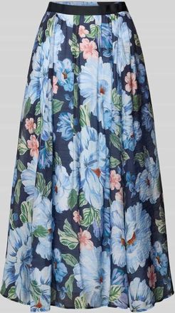 Oui Glockenrock mit seitlichem Rei&szlig;verschluss in Dunkelblau Melange, Gr&ouml;&szlig;e 42