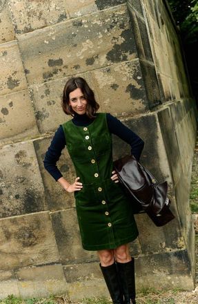 Boden Evelyn Sleeveless Corduroy Dress in Green Fir at Nordstrom, Size 16