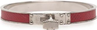 Herm&egrave;s 1990-2010 Kelly H Lock armband omhuld met palladium - Rood