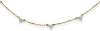 Diamond2Deal 14k Yellow Gold 1 Ct Lab Grown Diamond Multi Station Necklace 18 Clarity VS, Color D-E