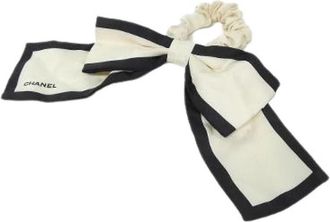 Chanel Pre-owned Silk Scrunchie - Dames - Vintage Accessoires - Wit - ONE Size - Vintage