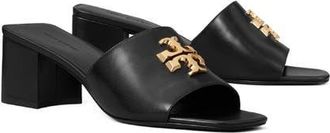 Tory Burch Eleanor Heeled Sandal in Black/gold at Nordstrom, Size 10.5