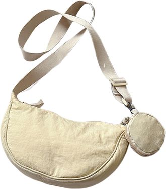 Generic Crescent Sling Bag - 27x17cm Nylon Purse, Waterproof Adjustable Shoulder Strap with Compact Storage Design | Long-lasting Durability Lightweight Daily