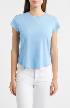 Bella Dahl Cotton Blend Slub Baby Tee in Tidal Blue at Nordstrom, Size X-Large