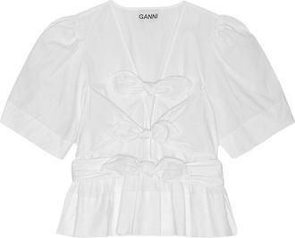 Ganni Top Bianco-Donna