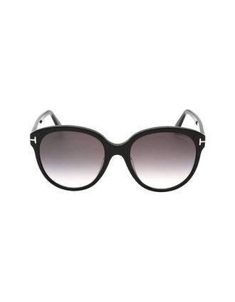 Tom Ford Womens Tom Ford Gradient Smoke Lensed Shiny Black Plastic Sunglasses - Size: ONE size