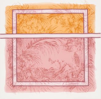 Ferragamo Donna Foulard in seta stampa Gravure Rosa