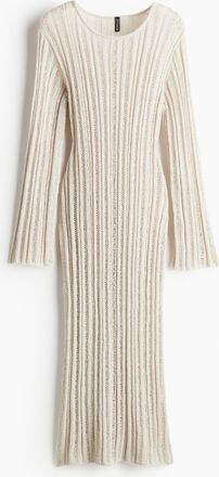 H&M Strickkleid im Leiterstich-Look - Beige
