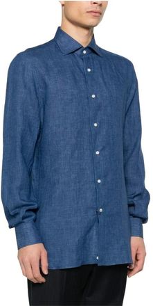 Isaia Overhemden, Heren, Blauw, 5Xl, Km 304 Mc 10Tc 02 Shirt