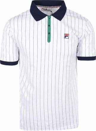 Fila Mens Fila Vintage BB1 Vintage Polo White/Green/Navy - White Green Navy - Size: 38