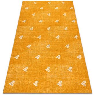 RugsX Rugsx - Carpet for kids hearts Jeans, vintage childrens - orange orange 100x400 cm