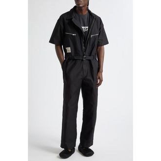 Song for the Mute x Birkenstock The Rebel Washed Drill Jumpsuit in Black at Nordstrom, Size X-Large