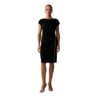 Joseph Ribkoff Kleedjes, Dames, Zwart, L, Polyester, Scuba Crepe Sheath Jurk Met Strass Pijpen