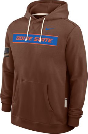 Nike Boise State 2026 Military Appreciation Nike Mens Dri-FIT College Long-Sleeve Hooded Top in Brown | IV9852-255