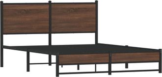 vidaXL Estructura de cama sin colchón metal marrón roble 140x200 cm Vidaxl