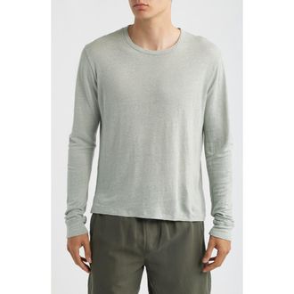 Alex Crane Sun Linen Long Sleeve T-Shirt in Steel at Nordstrom, Size Medium